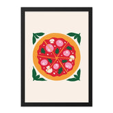 Pizza Wall Art, Foodie Decor, Kitchen Art Print, Cute Pizza Poster, Modern Wall Decor, Restaurant Art, Home Decor, Pizza Lover Gift - Tawshia